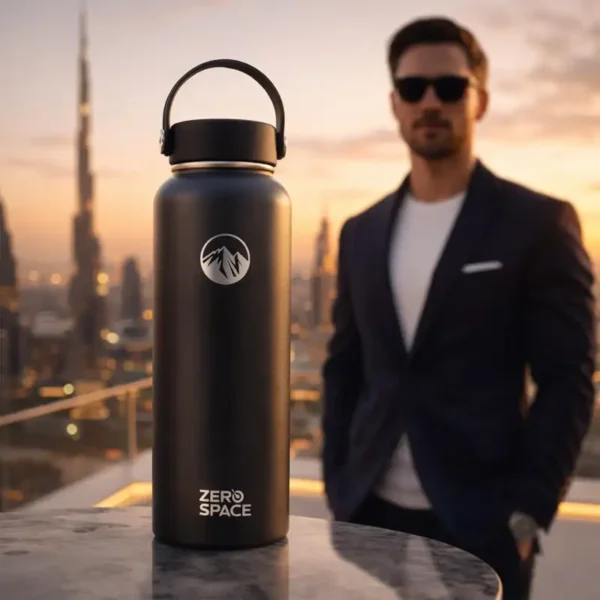 Insulated Water Bottle 1200ml with 3 Extra Lids – Black – photo 7