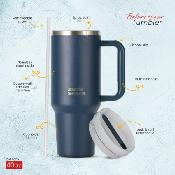 Stainless Steel Coffee Tumbler - Navy Blue – photo 3