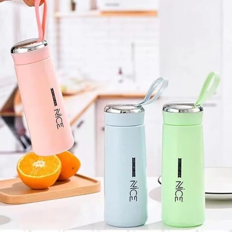 Nice Vacuum Flask Water Bottle 400ML | Blue - Image 3