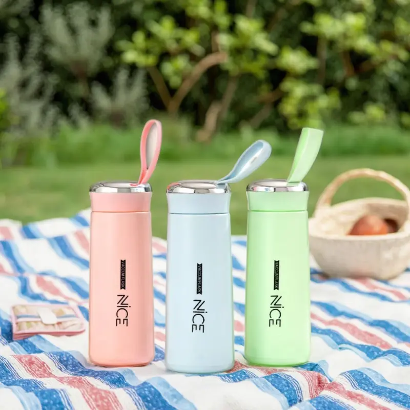 Nice Vacuum Flask Water Bottle 400ML | Blue - Image 4
