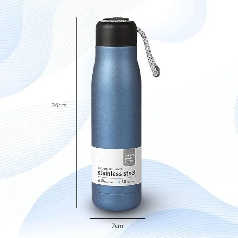 Insulated Stainless Steel Sports Bottle 500ml - Blue - Image 2