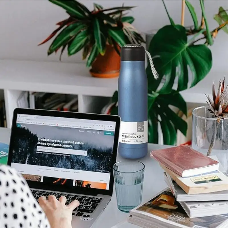 Insulated Stainless Steel Sports Bottle 500ml - Blue - Image 6