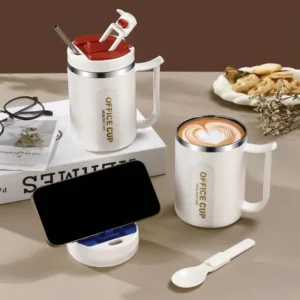 Stainless Steel Coffee Mug Insulated With Spoon